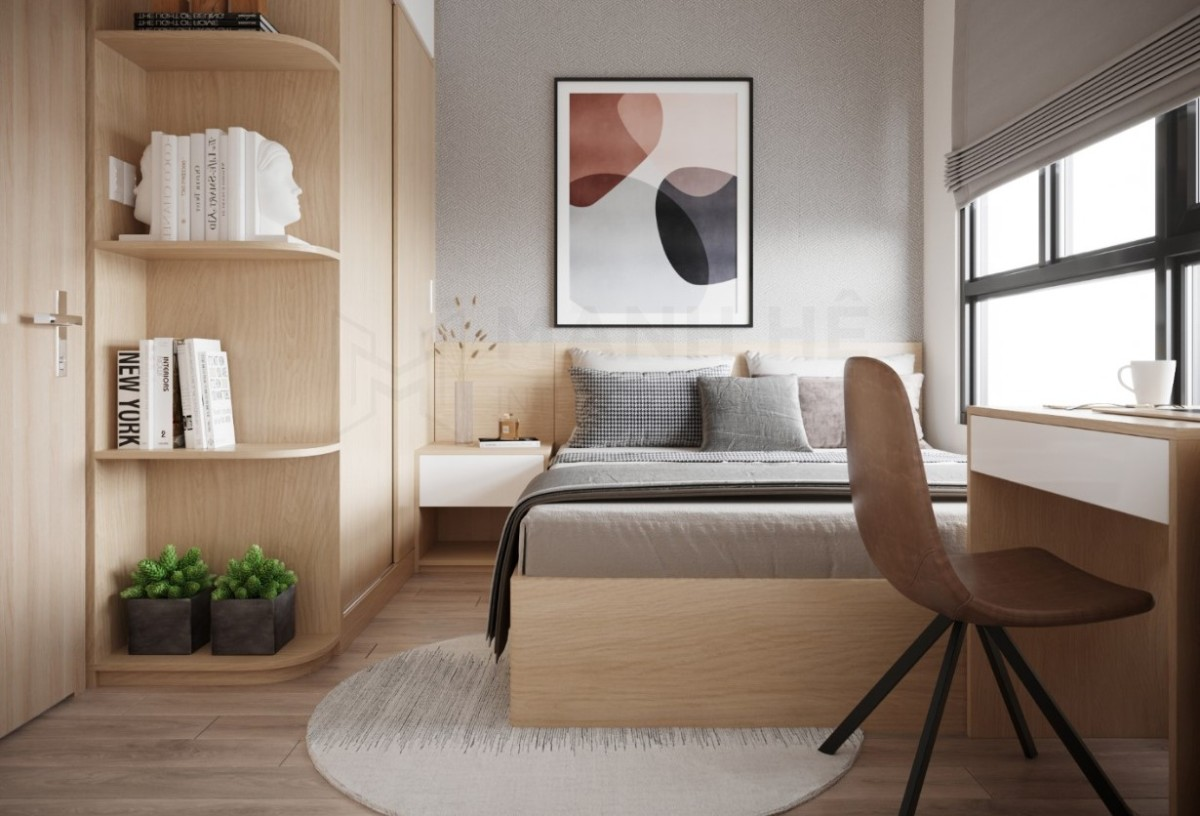 Kết hợp tủ góc và kệ mở tăng không gian lưu trữ